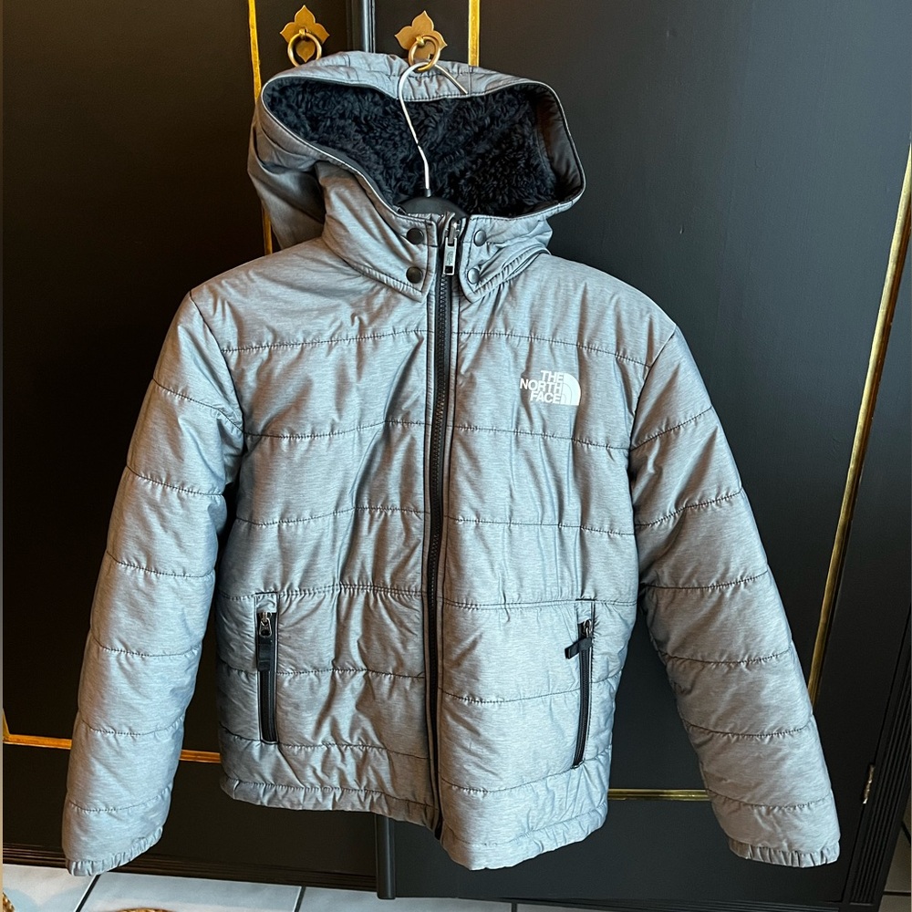 The North Face Gray/Black Reversible Hooded Jacket